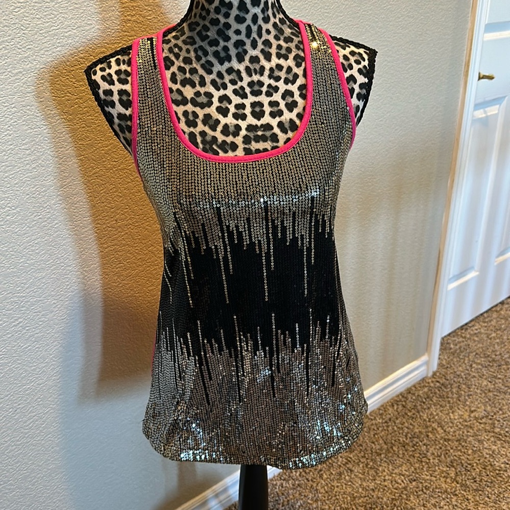Women’s sequins racerback tank top, size M